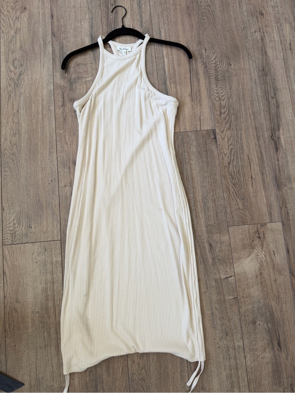 Heartloom Ribbed Halter Midi Dress in Cream